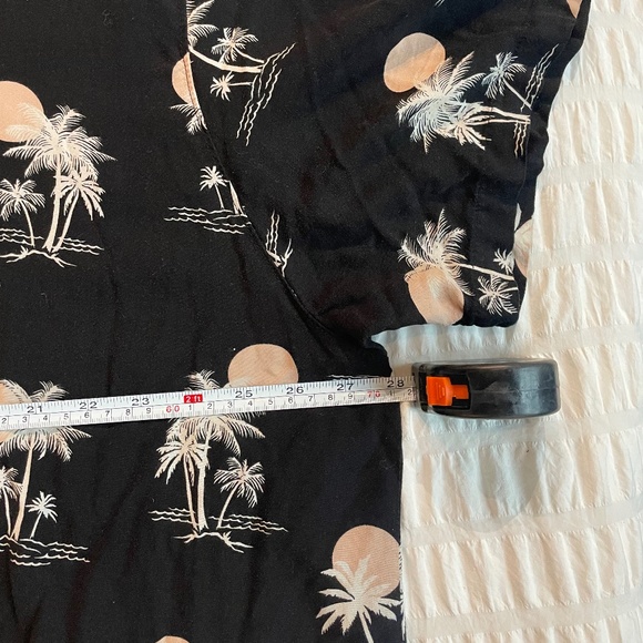 🌟 No Boundaries Black Tropical Palm Tree Hawaiian Shirt 3XL Short Sleeve - Picture 8 of 11